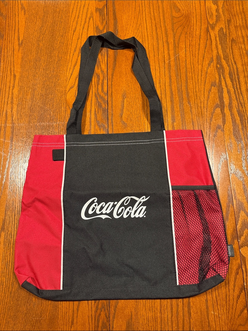 Coca Cola Black and Red Logo Tote Bag with Mesh Pocket